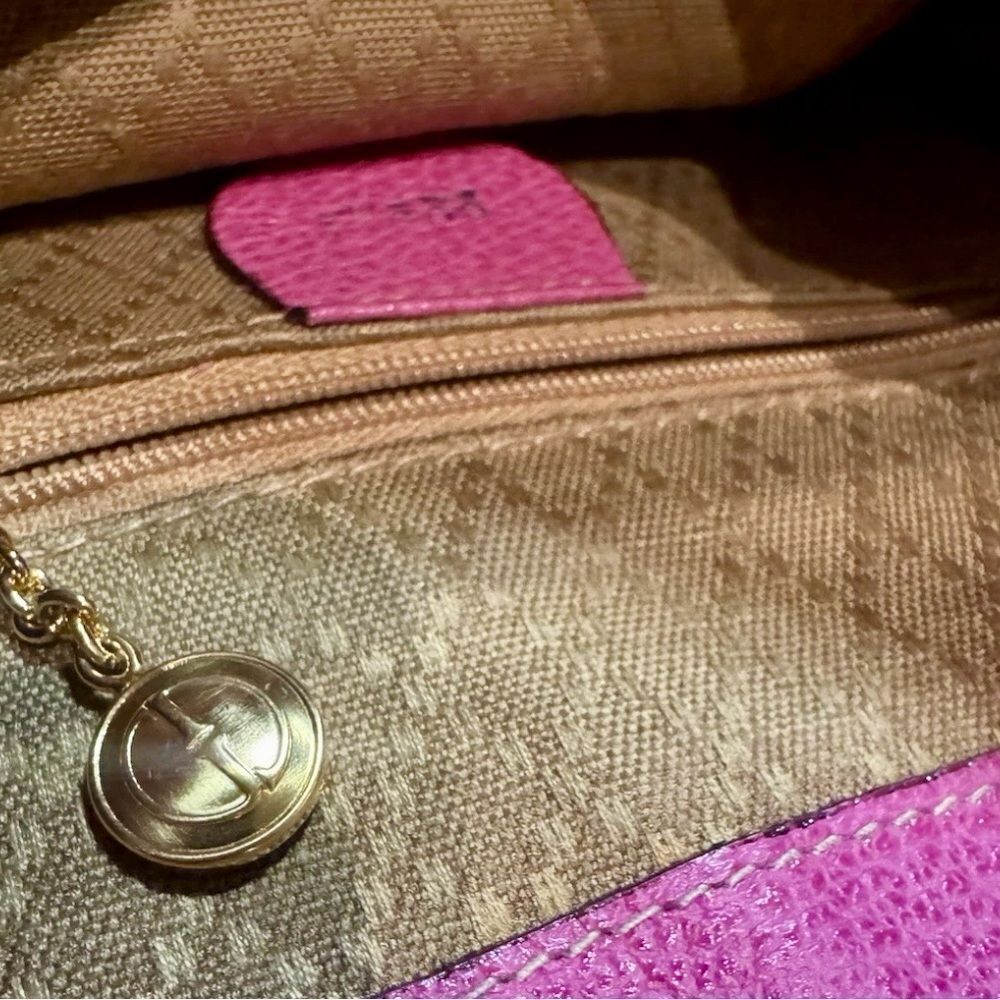 GUCCI Vintage Fuchsia Pink Suede Leather Mini Bamboo Backpack Napsack Auth - Picture 12 of 16